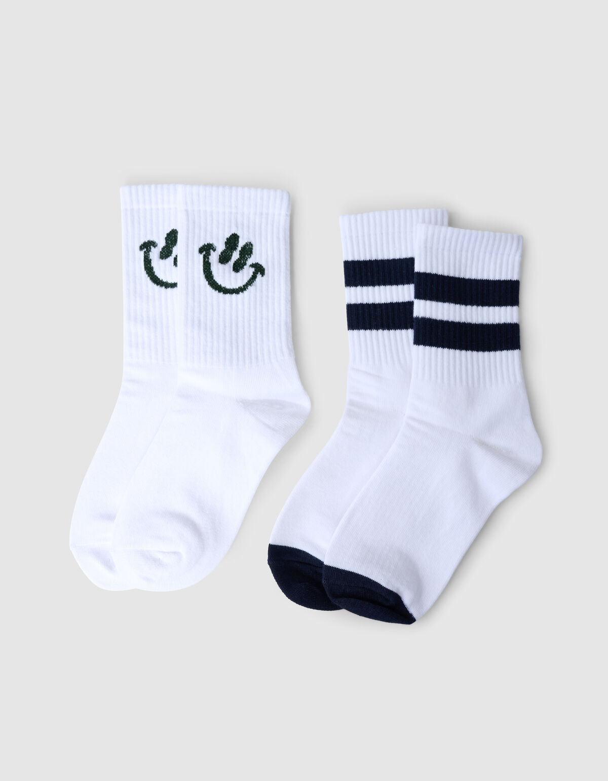 Gestreifte Socken Wei&szlig; SHOEBY ACCESSOIRES