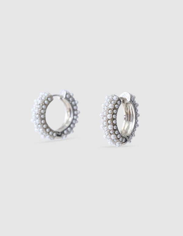 Parel Hoops Ohrringe Silber SHOEBY ACCESSOIRES