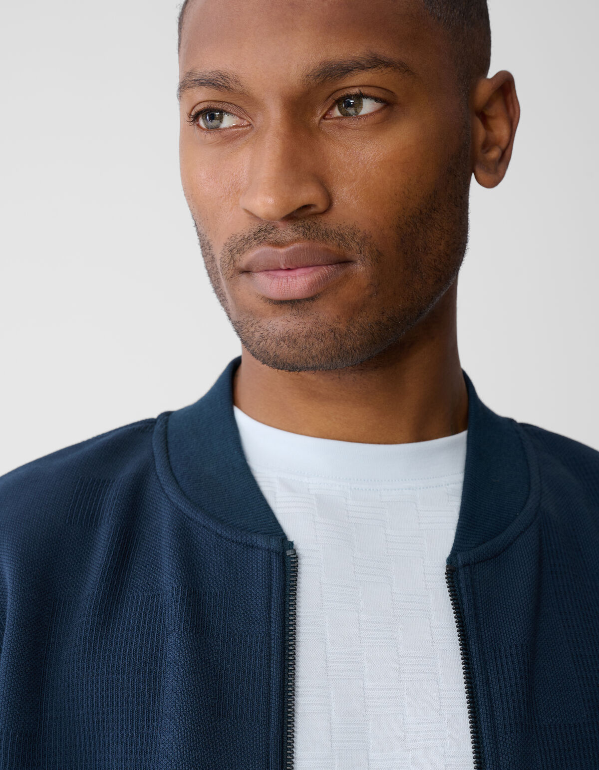 Bomberjacke mit Jacquardmuster Dunkelblau SHOEBY MEN