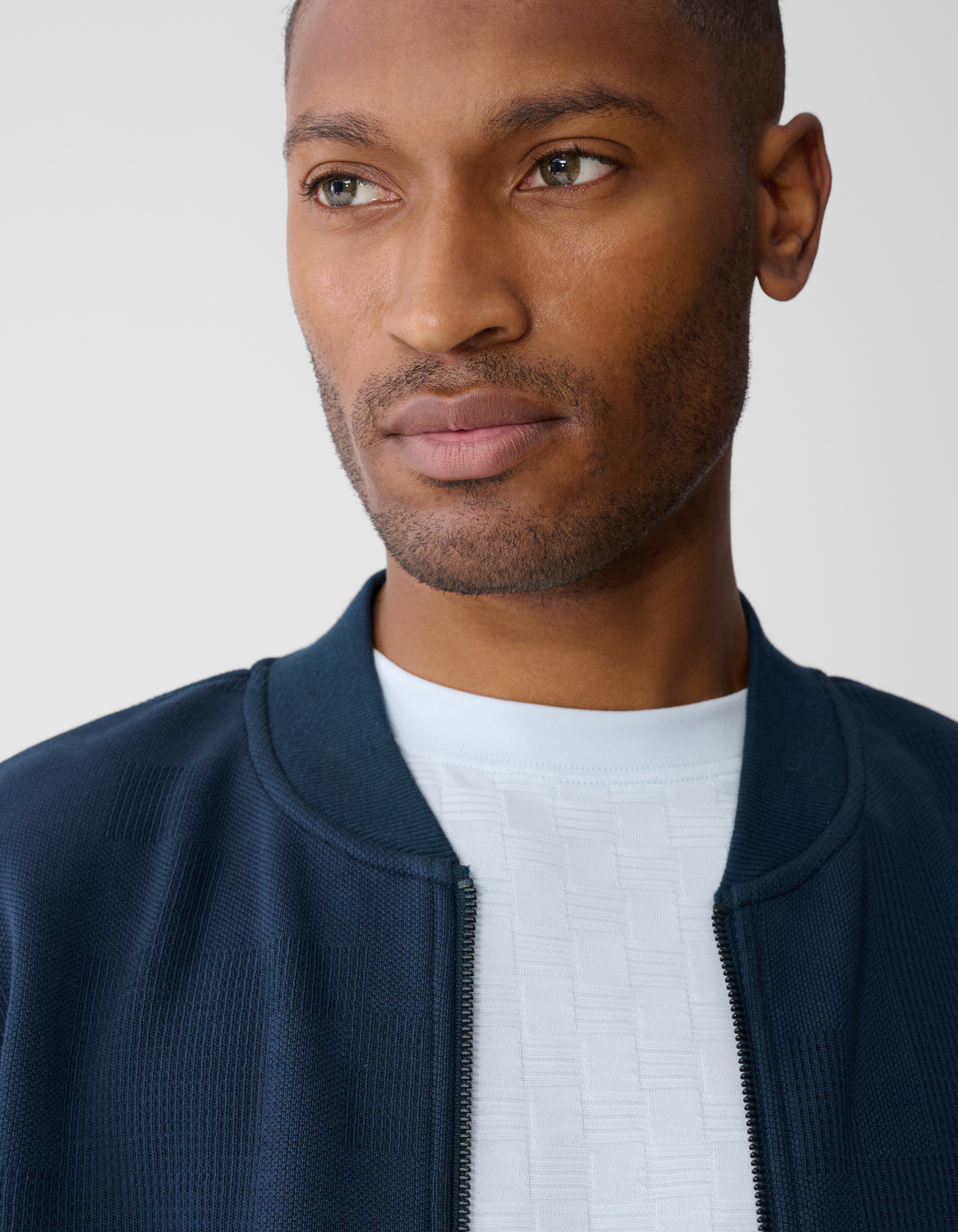 Bomberjacke mit Jacquardmuster Dunkelblau SHOEBY MEN