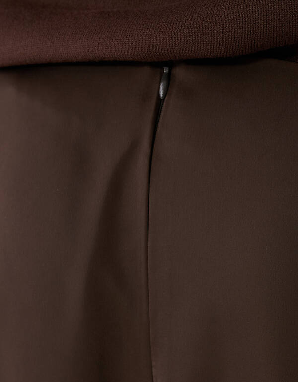 Maxirock aus Satin mit Spitzen, Braun SHOEBY WOMEN