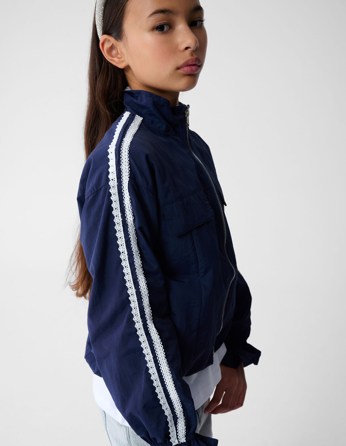Kanten Bomberjacke Dunkelblau SHOEBY GIRLS