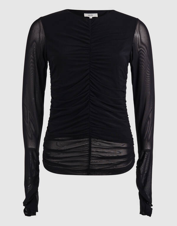 Transparentes Mesh-Top Schwarz SHOEBY WOMEN
