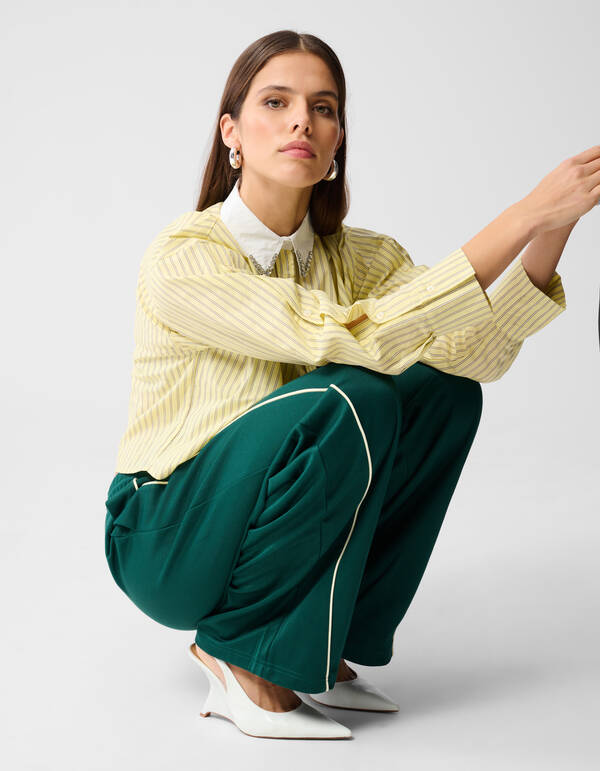 Wave Weite Hosen Dunkelgr&uuml;n SHOEBY WOMEN