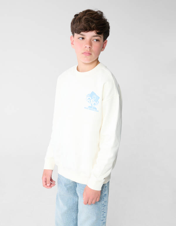Caf&eacute; Artwork Pullover Gebrochen Wei&szlig; SHOEBY BOYS