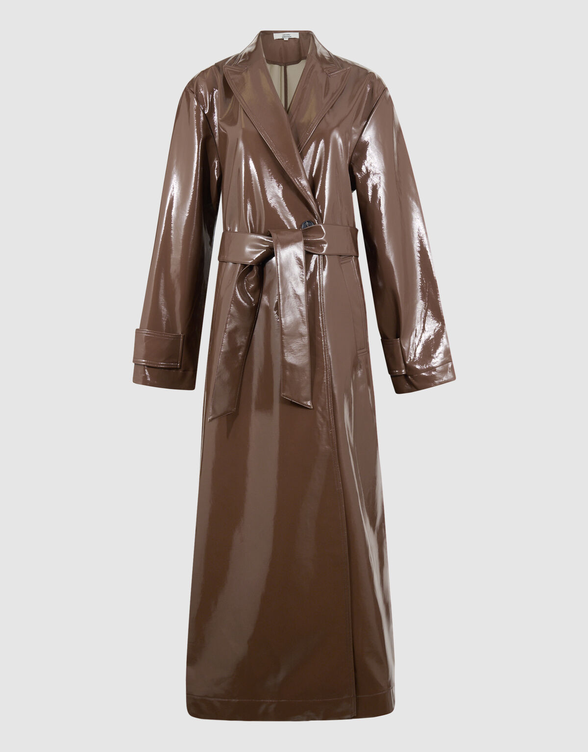 &Uuml;bergro&szlig;er Lack-Trenchcoat Braun von Monica SHOEBY WOMEN