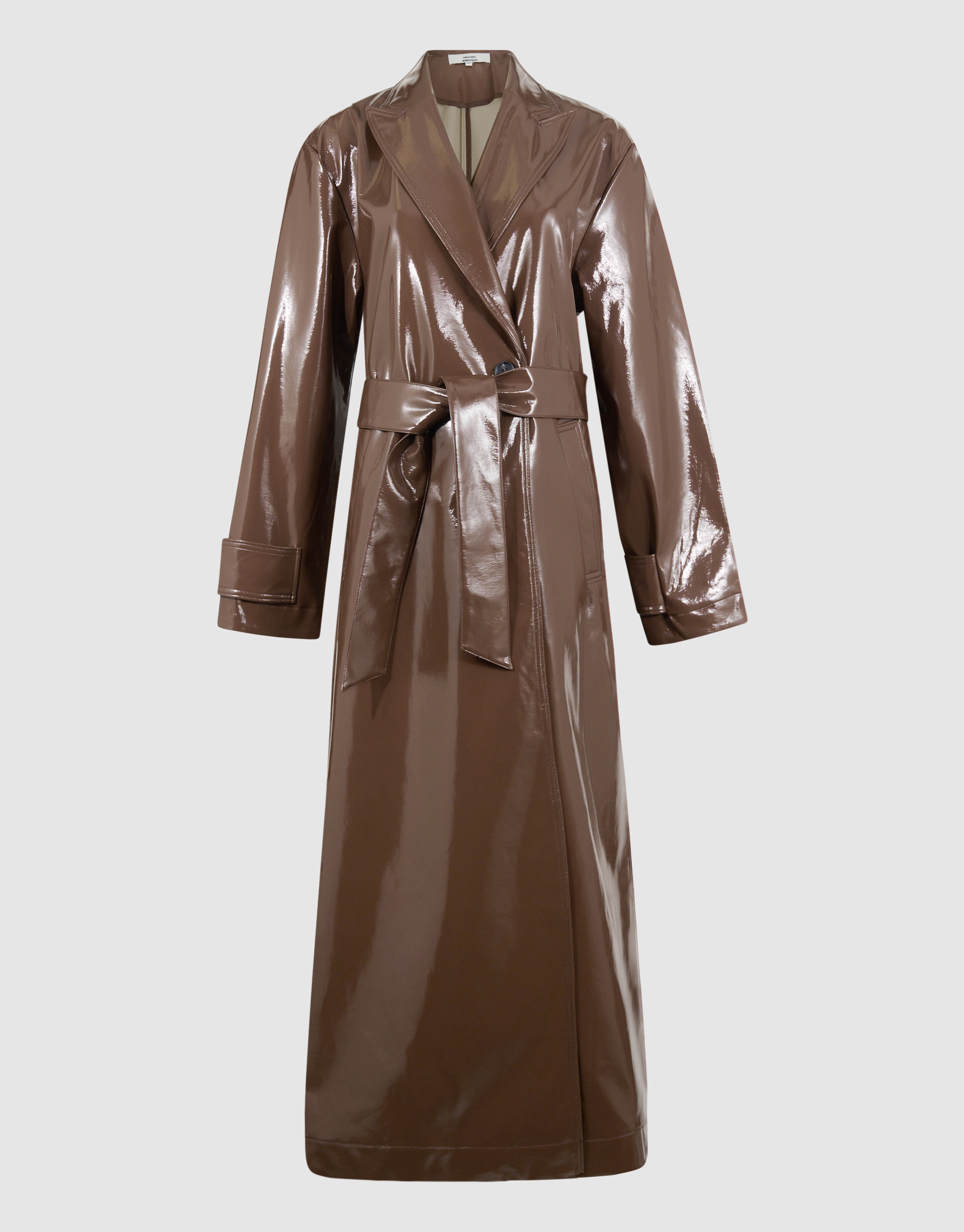 &Uuml;bergro&szlig;er Lack-Trenchcoat Braun von Monica SHOEBY WOMEN