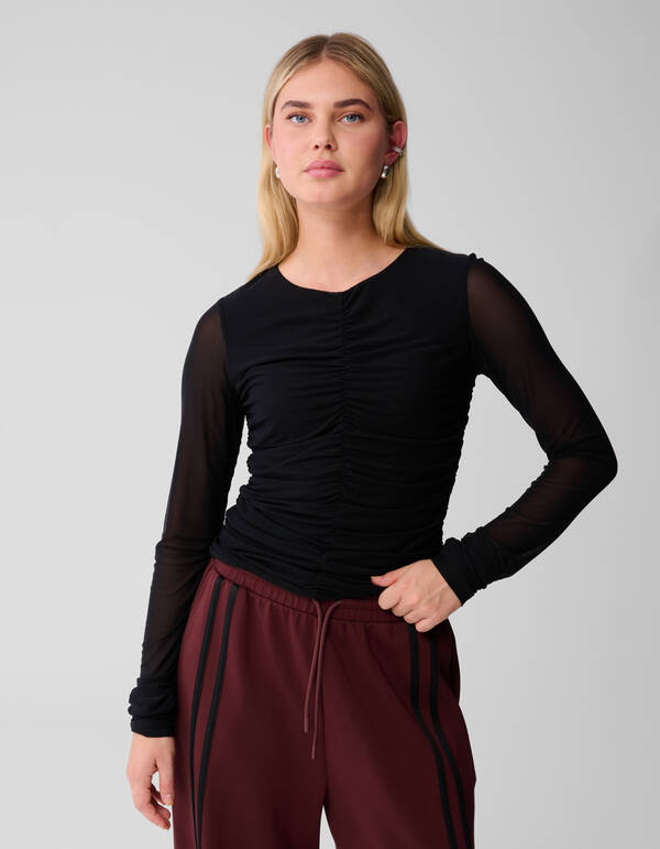 Transparentes Mesh-Top Schwarz SHOEBY WOMEN