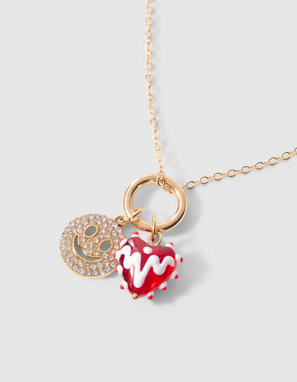 Smiley Heart Kette Gold SHOEBY ACCESSOIRES