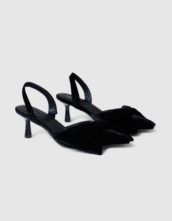 Samt Schleifenabsatz Schwarz SHOEBY SHOES