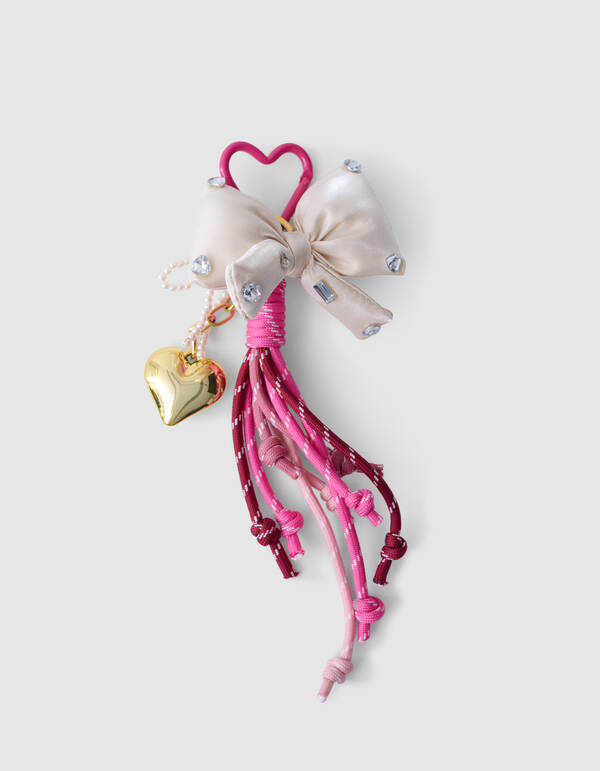 Strass-Schleife Taschenanh&auml;nger Rosa SHOEBY ACCESSOIRES