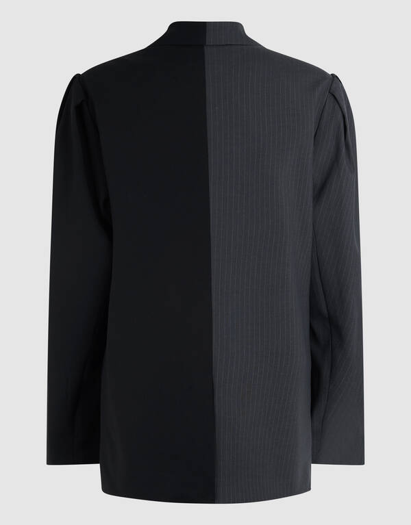 &Uuml;bergro&szlig;er Pinstripes Mix Blazer Grau/Schwarz SHOEBY WOMEN