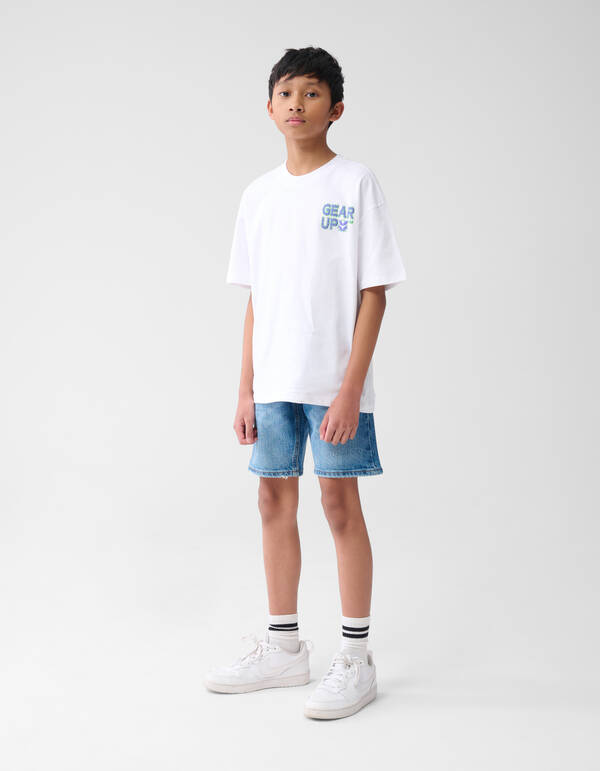 Gear Up Text-T-Shirt Wei&szlig; SHOEBY BOYS