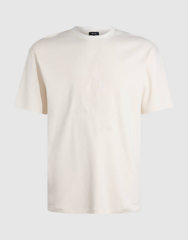 Stickerei Kunstwerk T-Shirt Gebrochen Wei&szlig; SHOEBY MEN