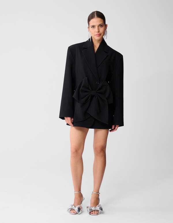 Oversized-Blazer-Kleid mit Krawatte, schwarz SHOEBY WOMEN