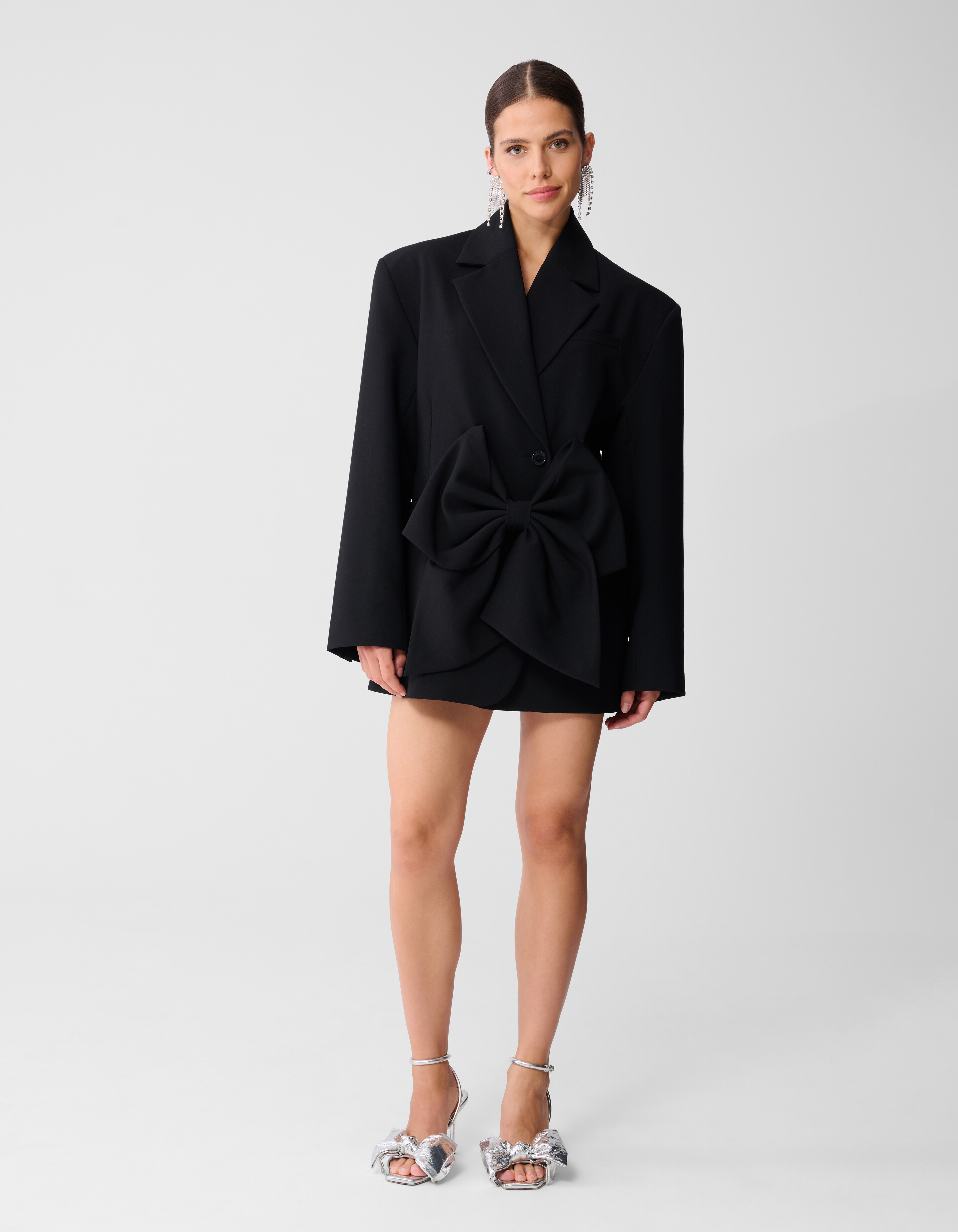 Oversized-Blazer-Kleid mit Krawatte, schwarz SHOEBY WOMEN