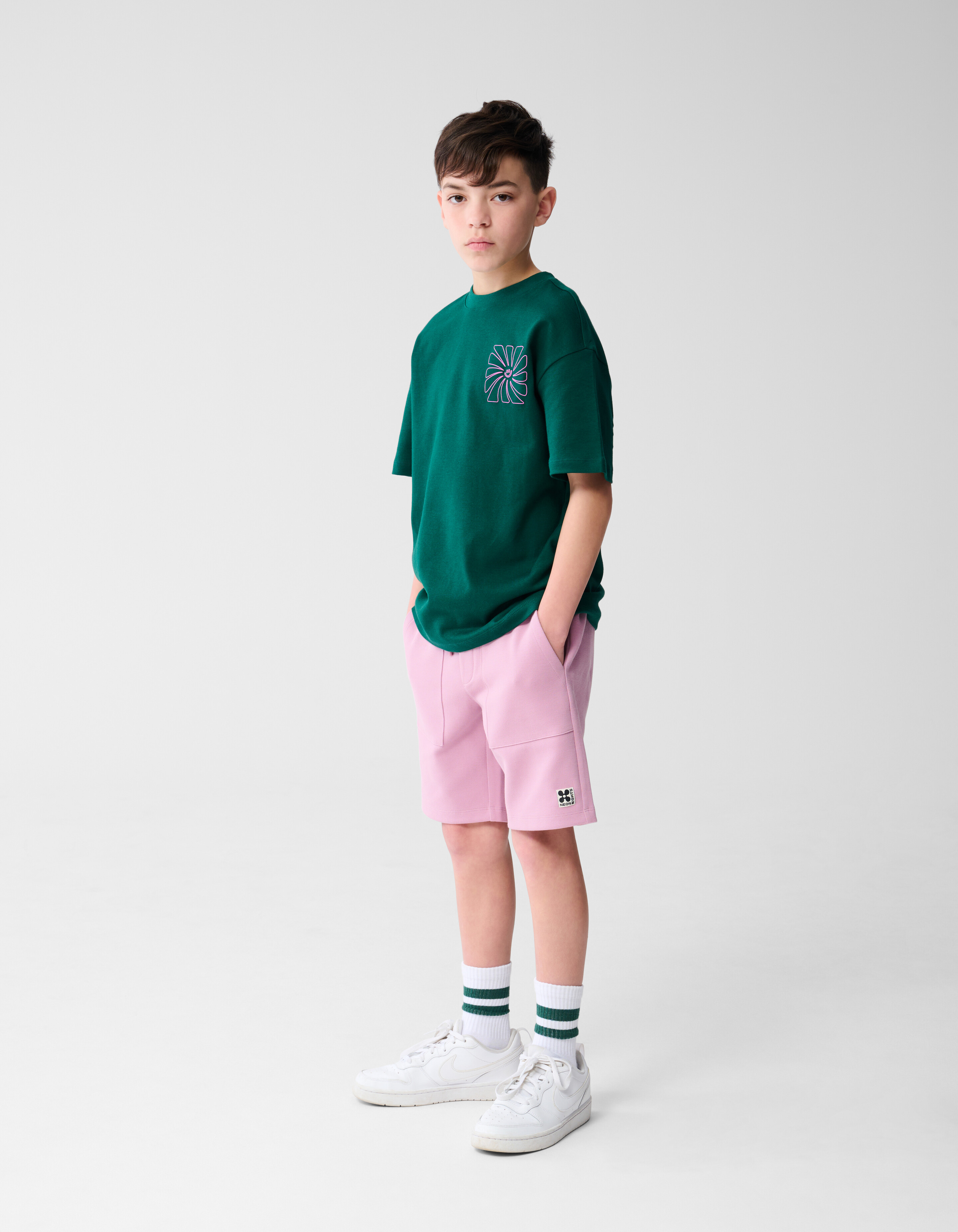 Happy Artwork T-shirt Dunkelgrün SHOEBY BOYS
