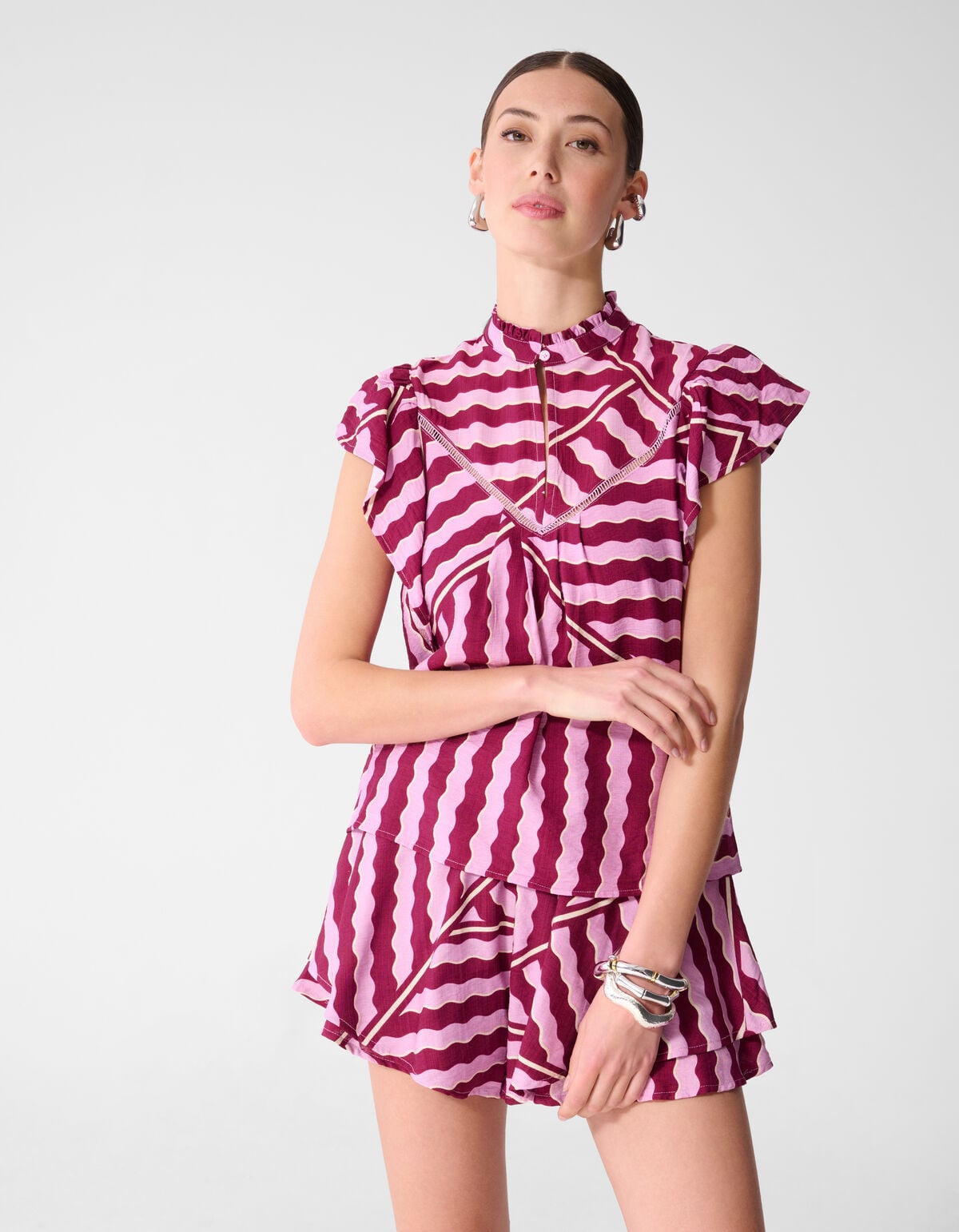 Top mit Wellenmuster in Rosa/Lila SHOEBY WOMEN