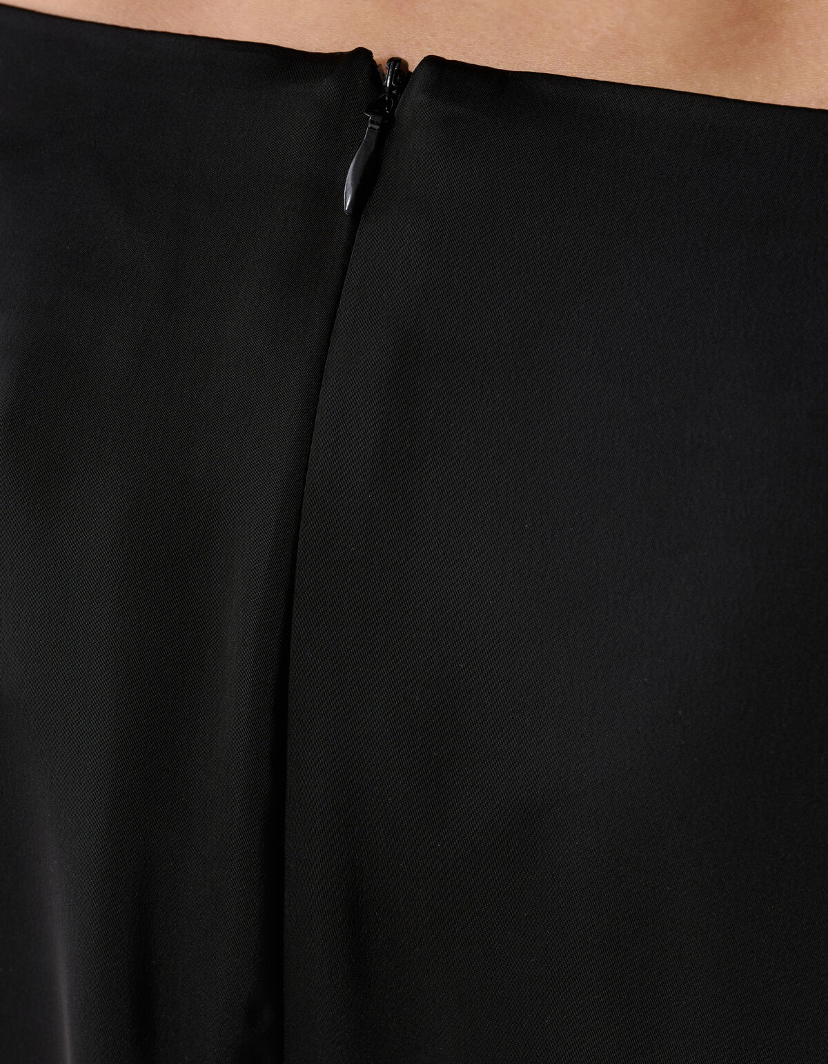 Kante Satin Maxi Rock Schwarz SHOEBY WOMEN