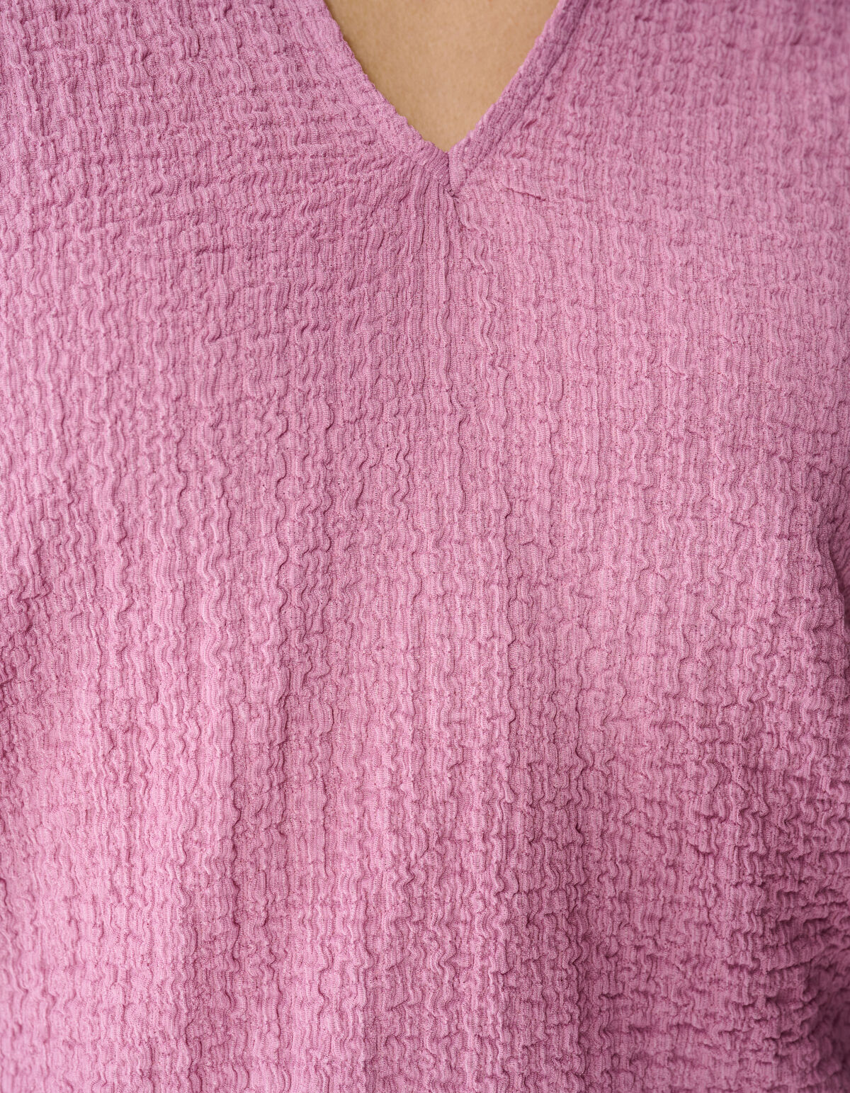 Crinkle-Top mit V-Ausschnitt in Rosa SHOEBY WOMEN