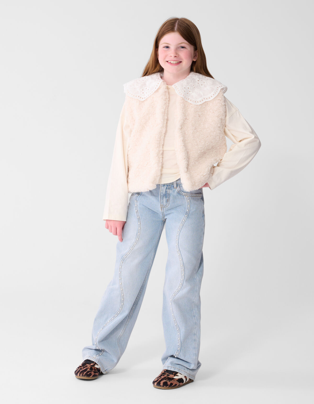 Teddy-Weste Cremefarben SHOEBY GIRLS