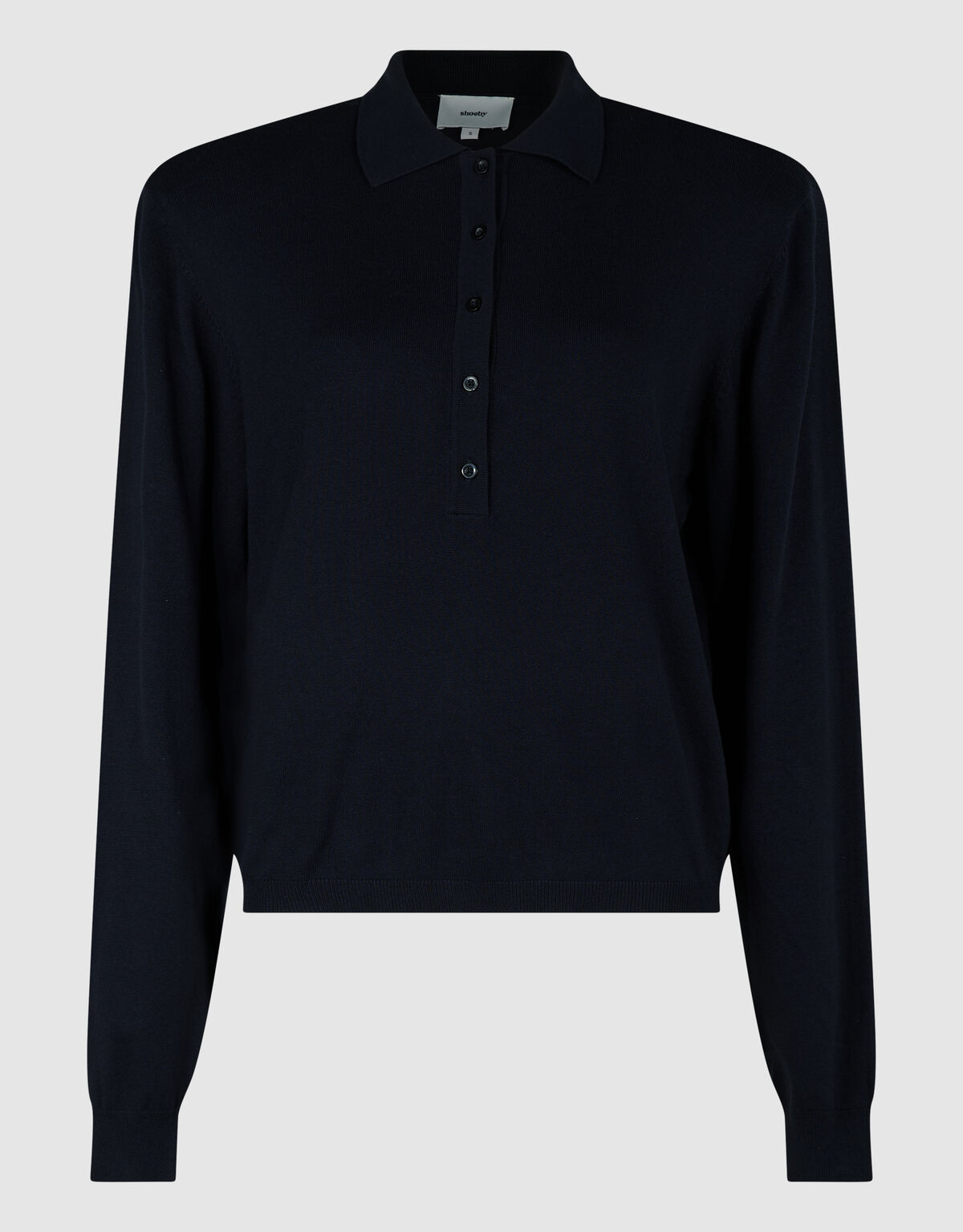 Gebreide Longsleeve Polo Donkerblauw SHOEBY WOMEN