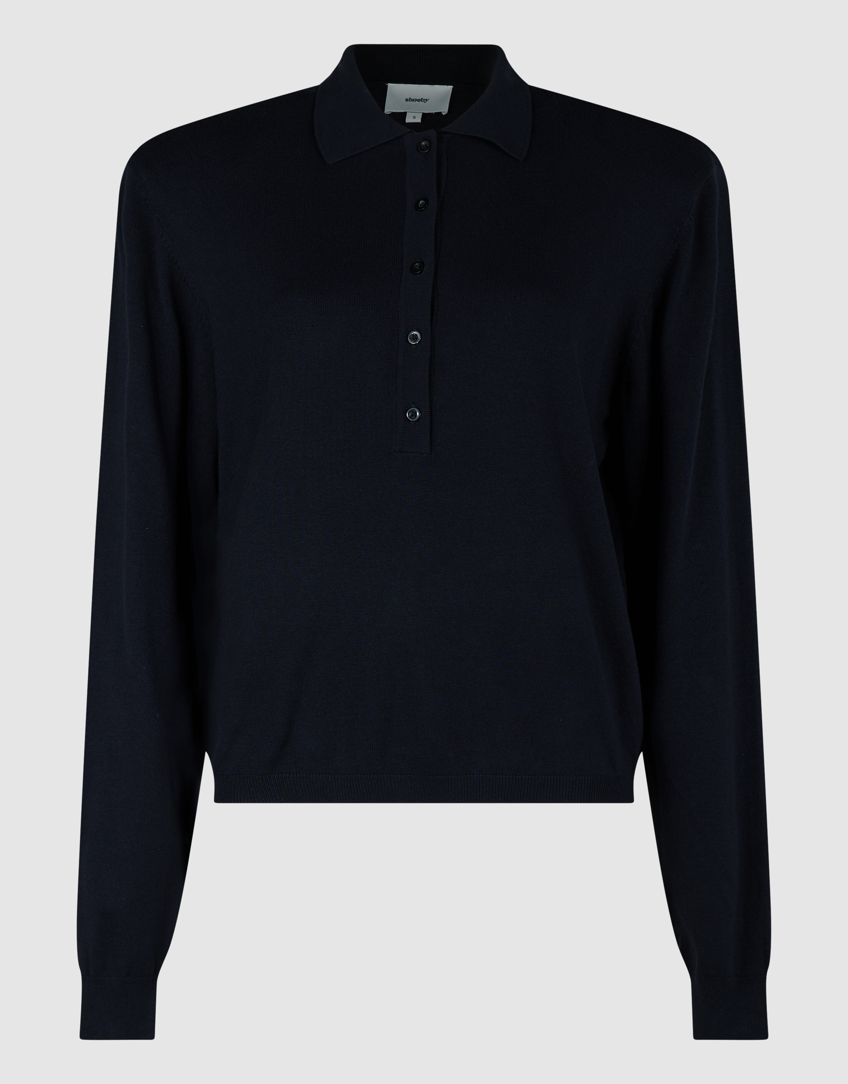 Gebreide Longsleeve Polo Donkerblauw SHOEBY WOMEN