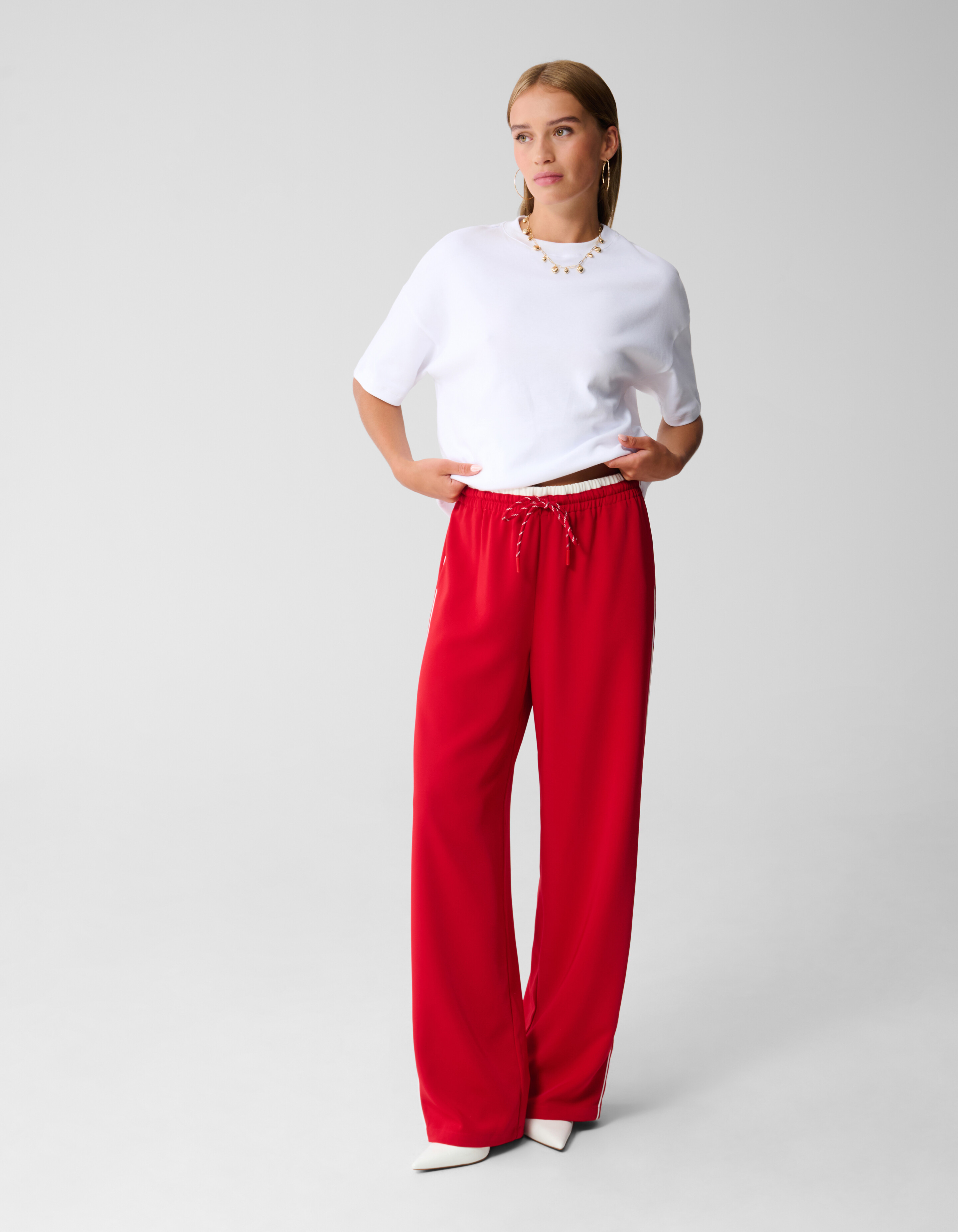 Sportliche Bundhose mit weitem Bein Rot SHOEBY WOMEN