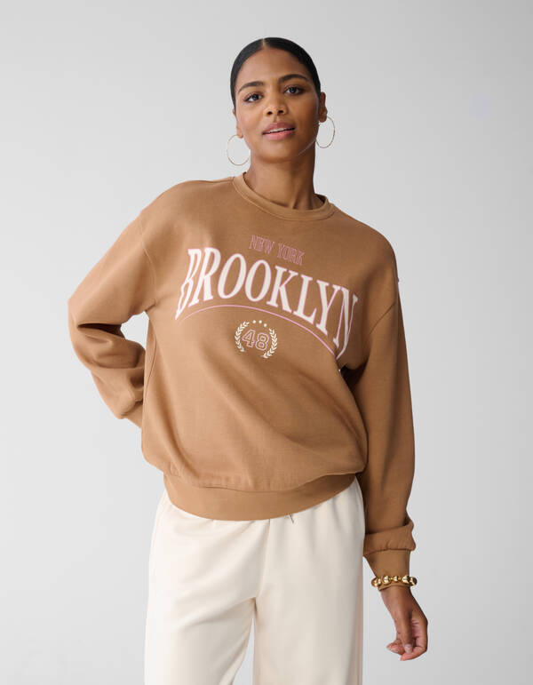 Oversized-College-Pullover Braun SHOEBY WOMEN