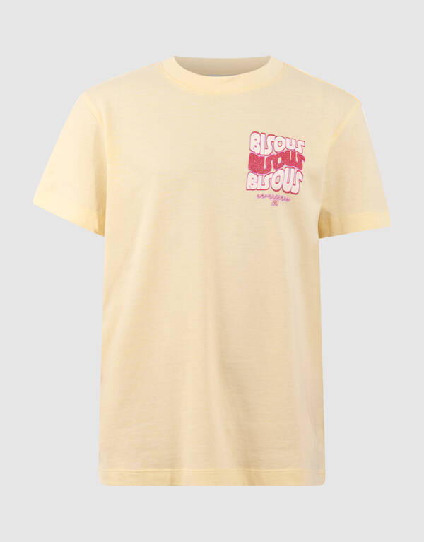 Bisous Glitter Artwork T-Shirt Hellgelb SHOEBY GIRLS