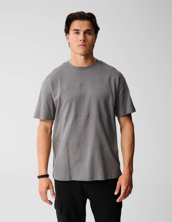 Mixed Lines Kunstwerk T-Shirt Dunkelgr&uuml;n SHOEBY MEN