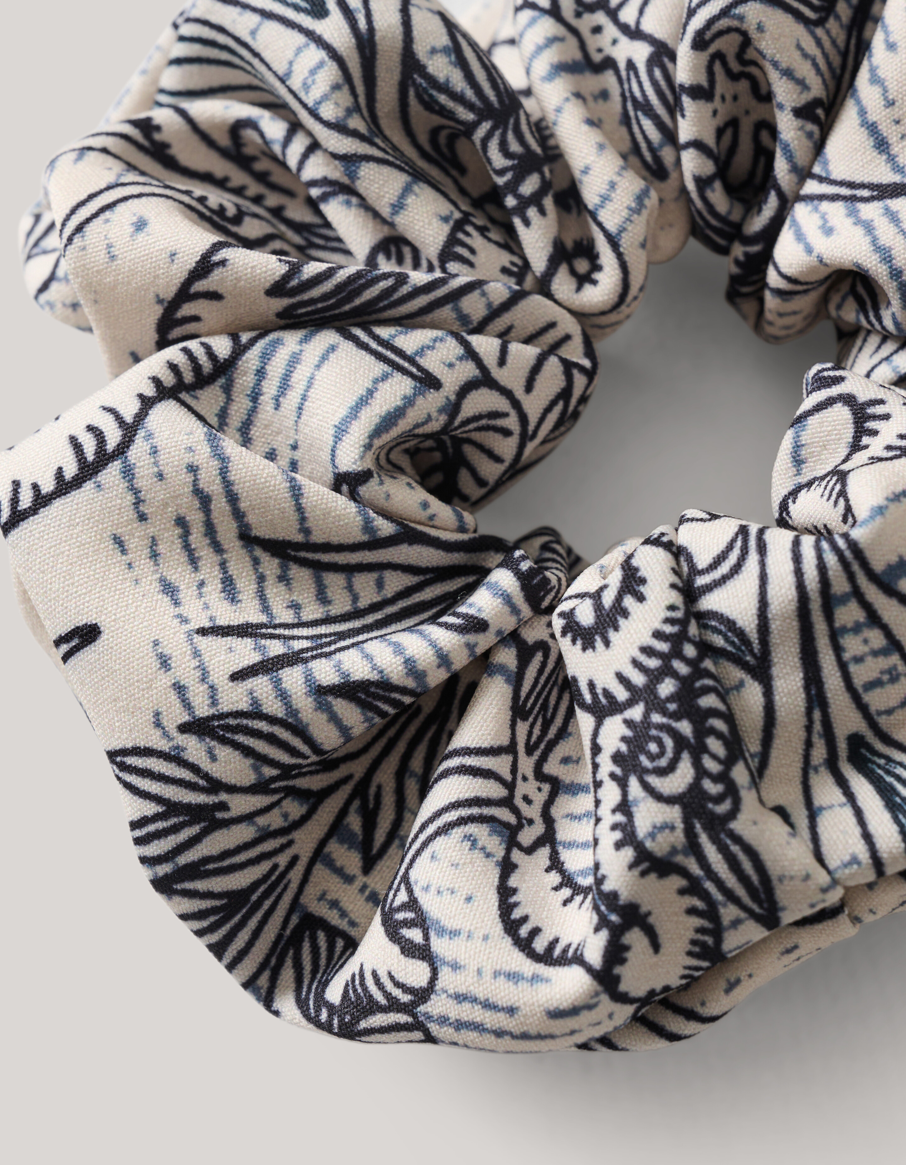 Printed Scrunchie Zwart/Wit SHOEBY ACCESSOIRES