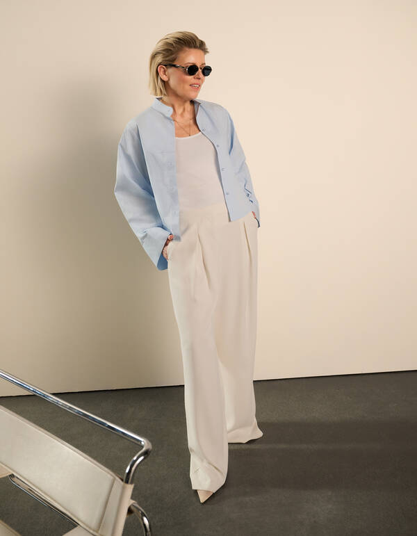 Krepphose mit weitem Bein Off White By Lonneke SHOEBY WOMEN