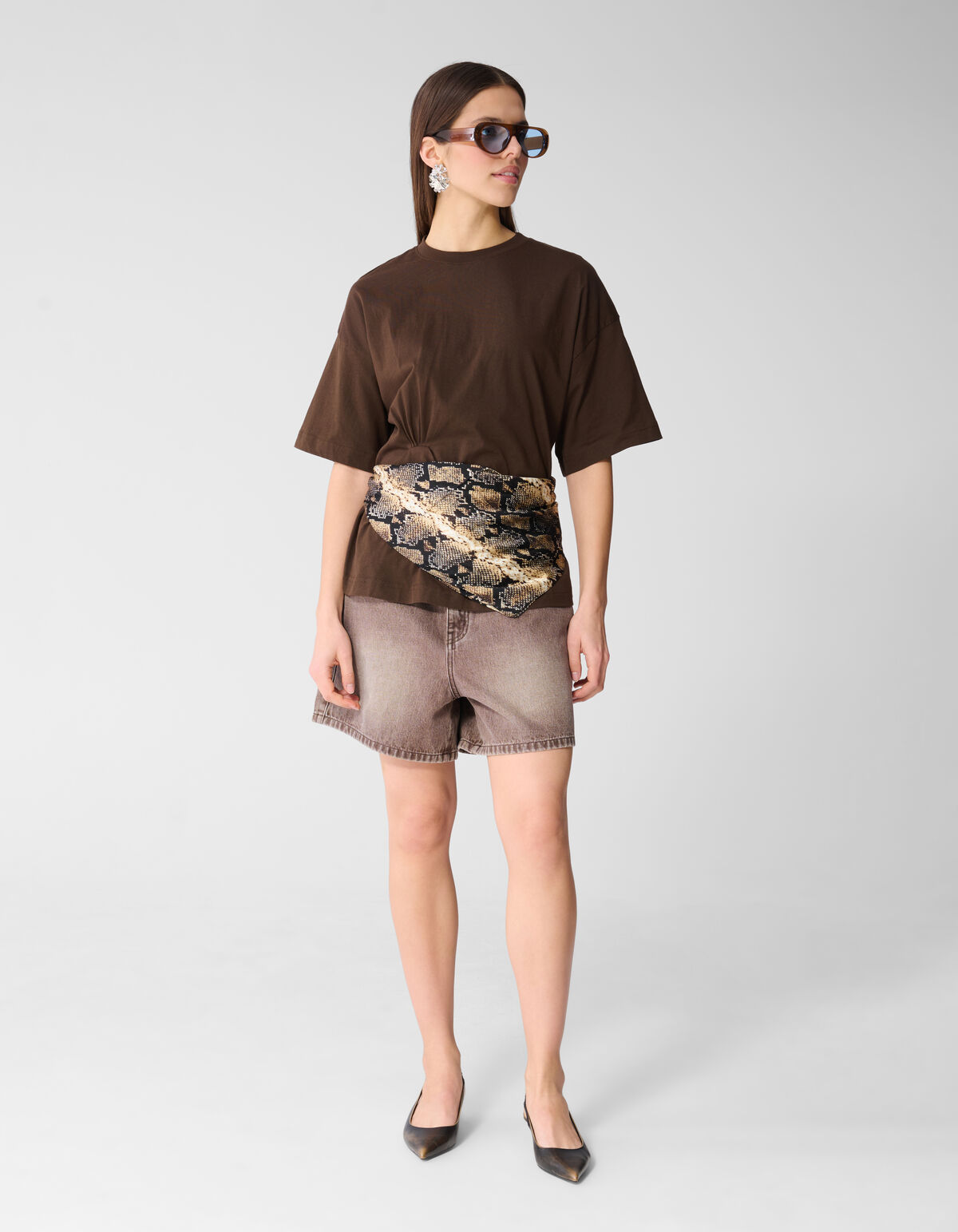 Oversized Knot T-Shirt Braun SHOEBY WOMEN