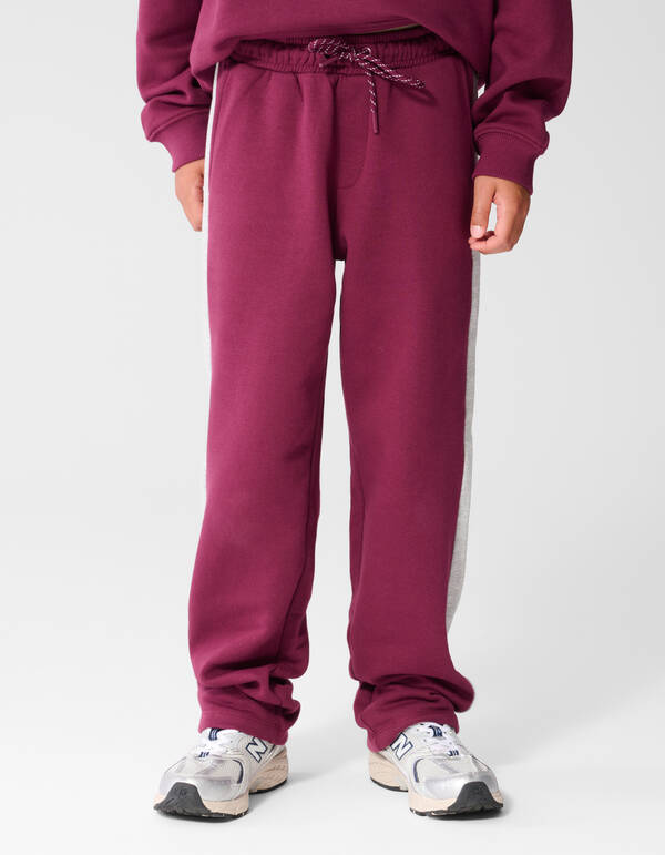 Relaxed Fit Sporty Broek Donkerrood SHOEBY BOYS