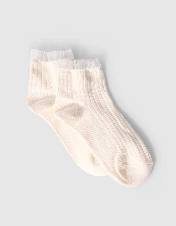 R&uuml;schensocken Gebrochen Wei&szlig; SHOEBY ACCESSOIRES