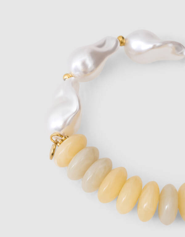 Perlenarmband in Hellgelb SHOEBY ACCESSOIRES