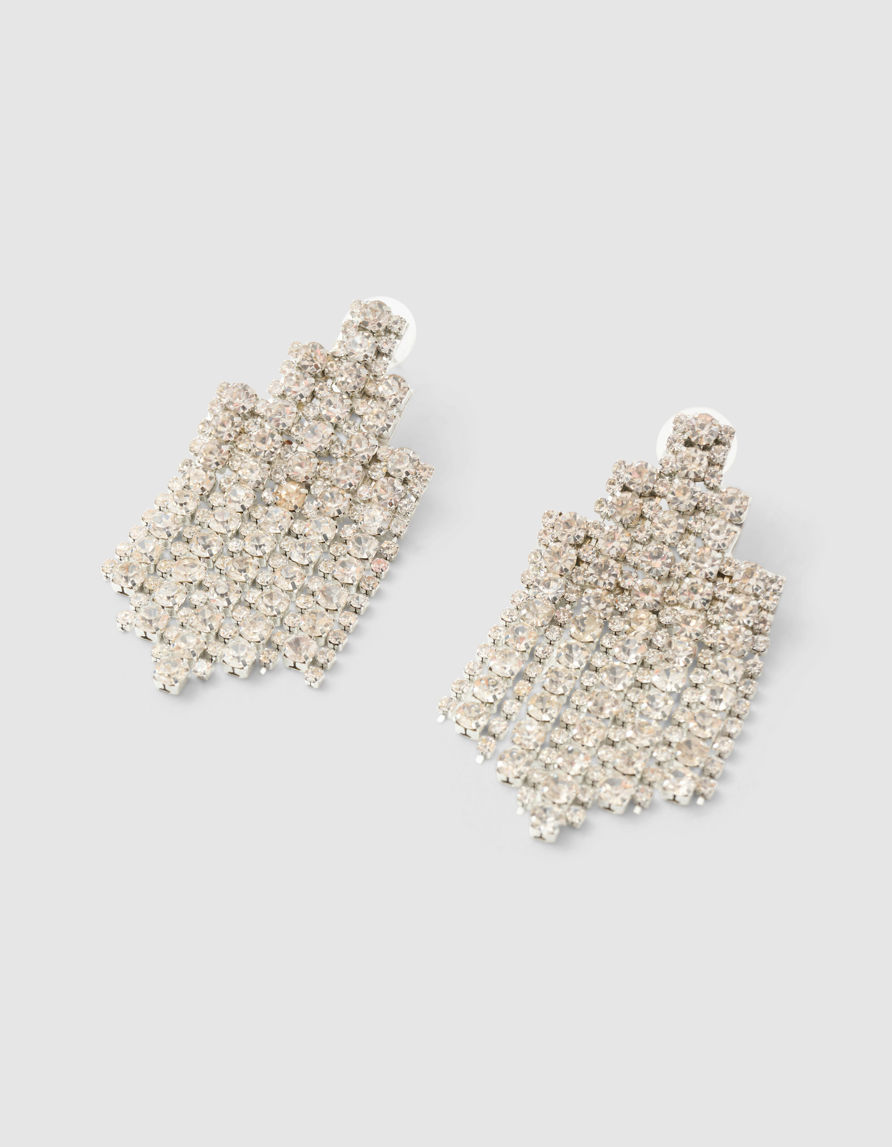Gro&szlig;e Strass-Ohrringe Silber SHOEBY ACCESSOIRES