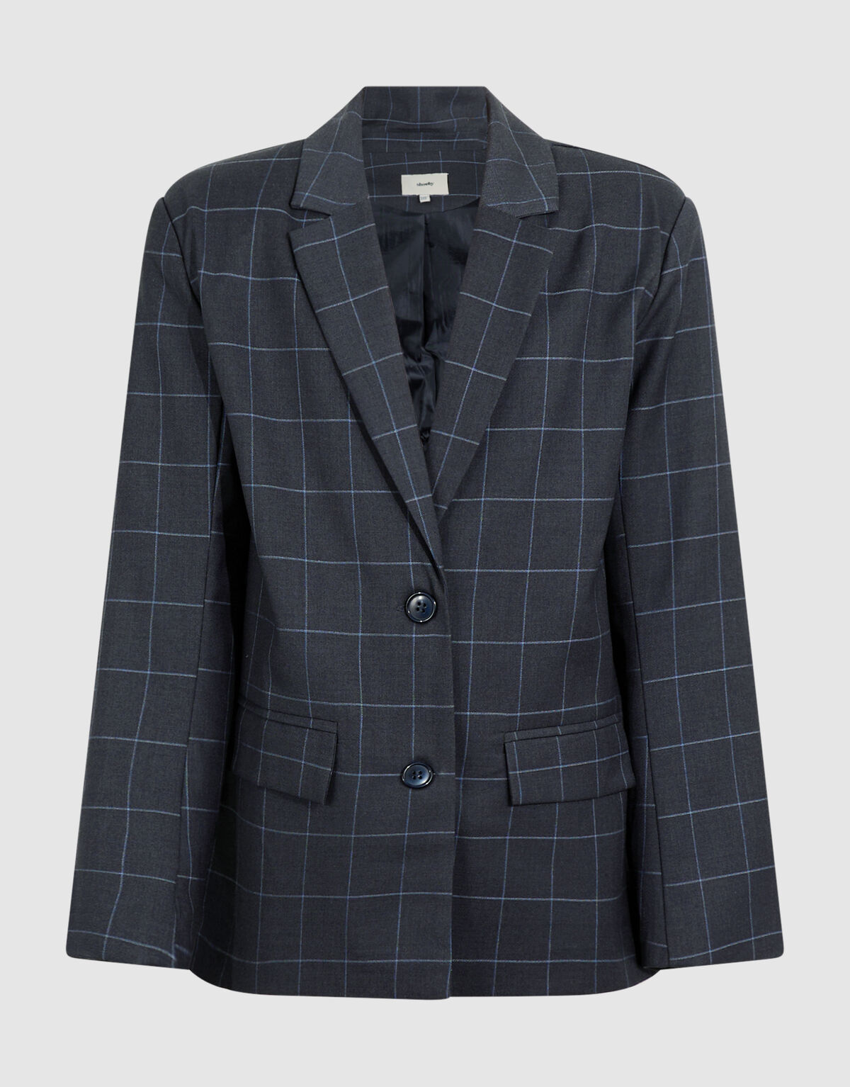 Blazer mit Karomuster in Relaxed Fit Dunkelgrau SHOEBY GIRLS