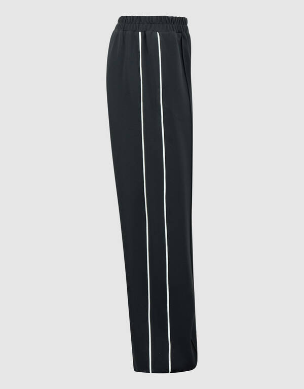 Hose mit weitem Bein und Ziernaht Schwarz SHOEBY GIRLS