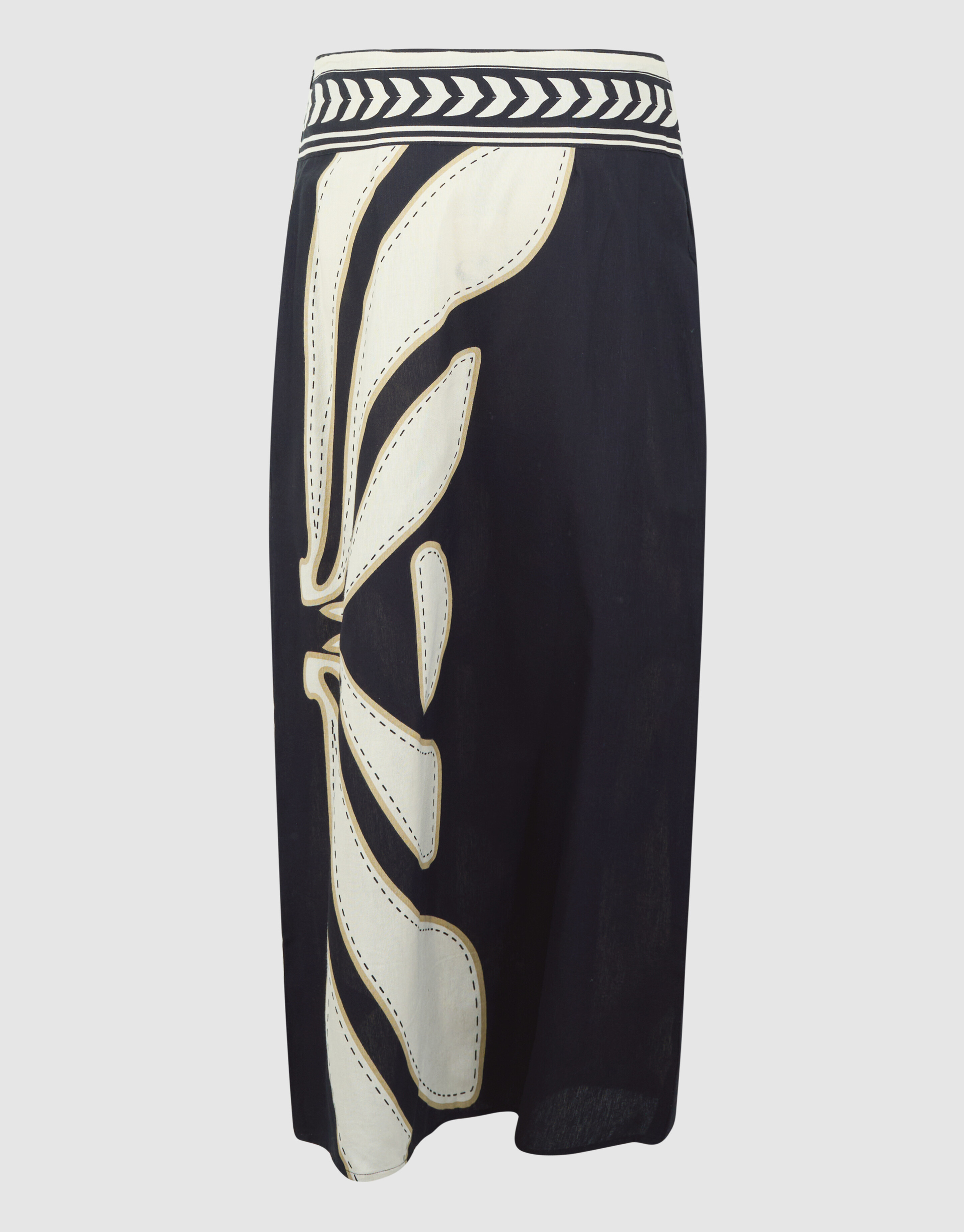 Bedruckter Wickel-Maxi-Rock Schwarz SHOEBY WOMEN