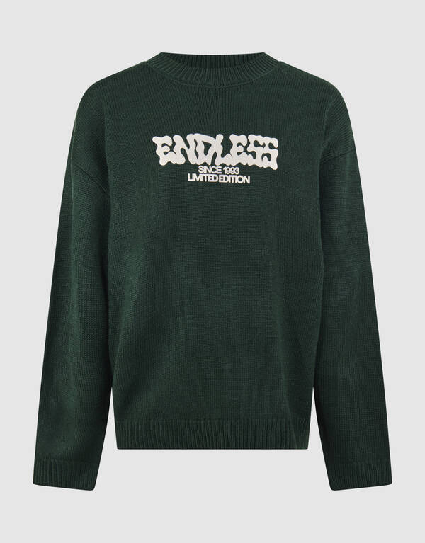 Endloser Strickpullover Dunkelgr&uuml;n SHOEBY BOYS