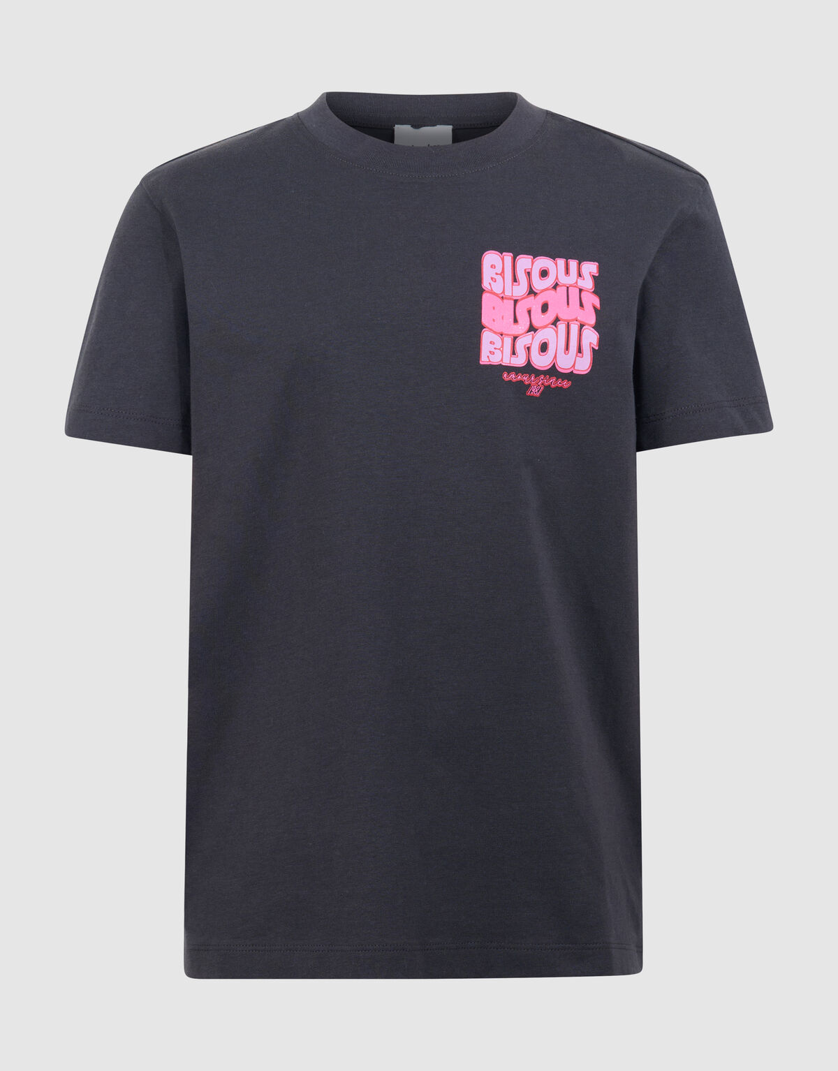 Bisous Glitter Artwork T-Shirt Dunkelgrau SHOEBY GIRLS