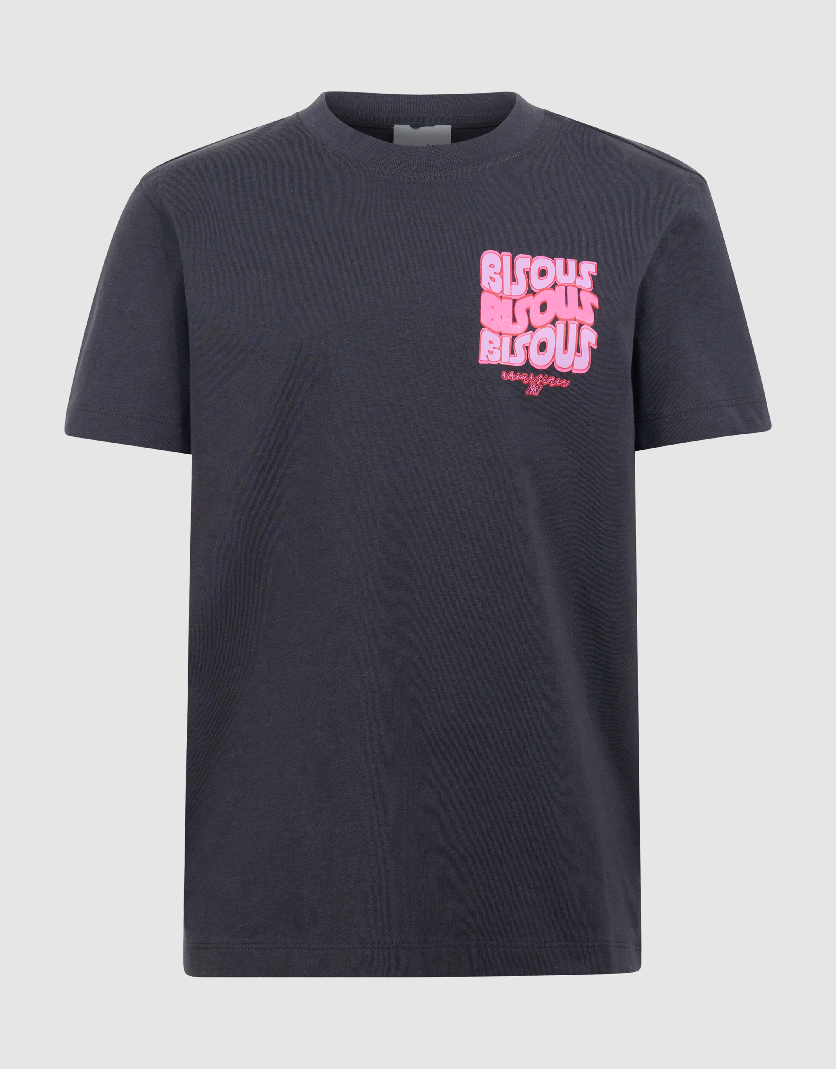 Bisous Glitter Artwork T-Shirt Dunkelgrau SHOEBY GIRLS