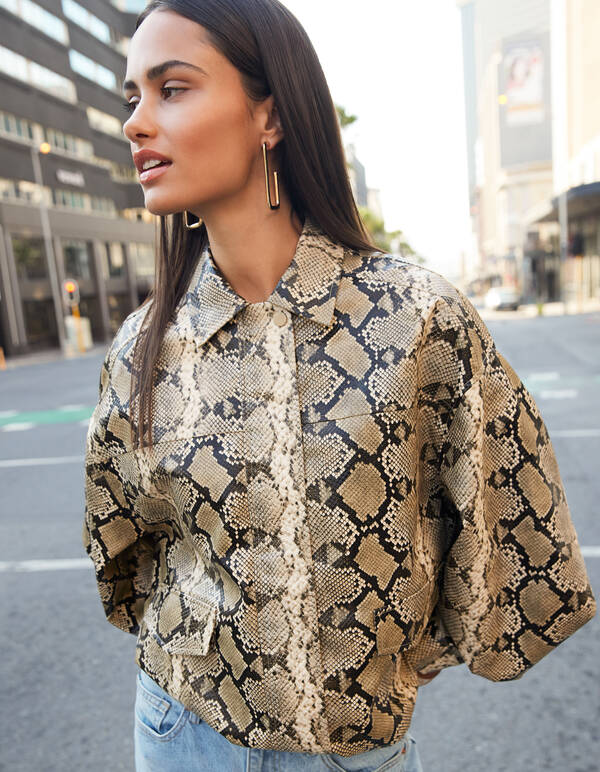 Oversized Snake Jack Hellbraun SHOEBY WOMEN