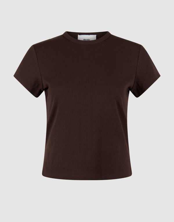 Geripptes T-Shirt Braun SHOEBY WOMEN