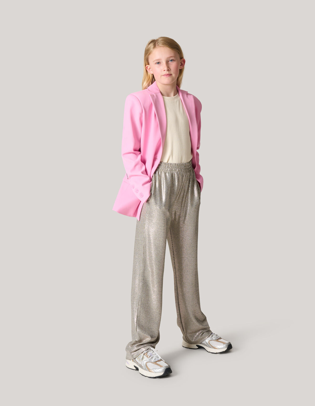 Metallische Hose mit weitem Bein Silber SHOEBY GIRLS