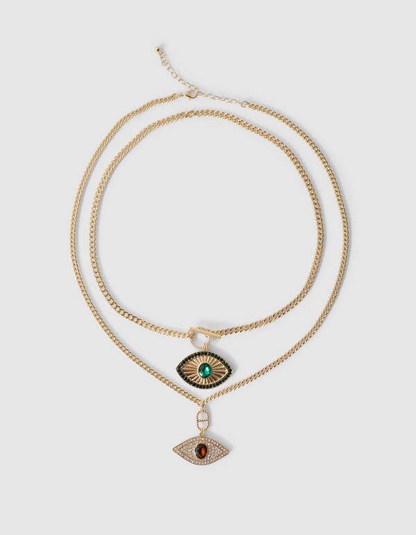 Double Eye Halskette Gold von Fred SHOEBY ACCESSOIRES