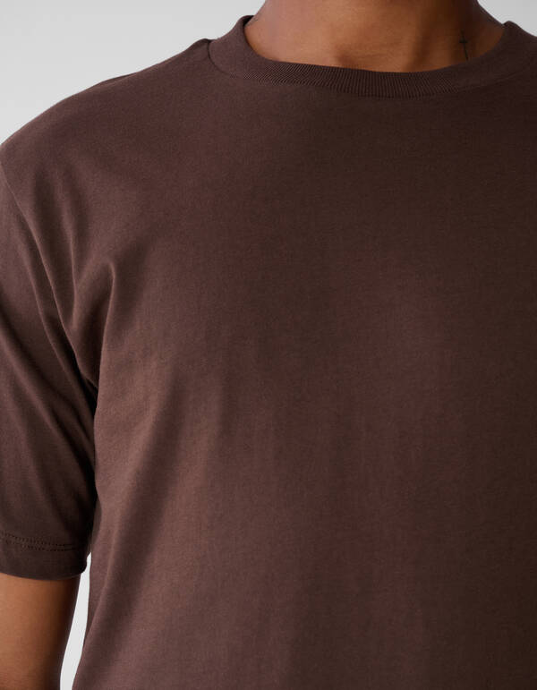 T-Shirt mit Scratched Artwork-Motiv Dunkelbraun SHOEBY MEN