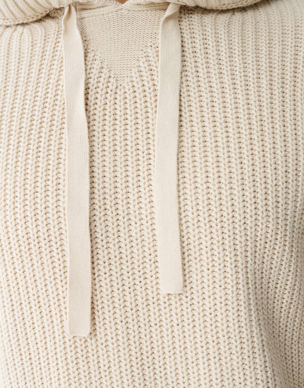 Strick-Hoodie in Off White SHOEBY MEN